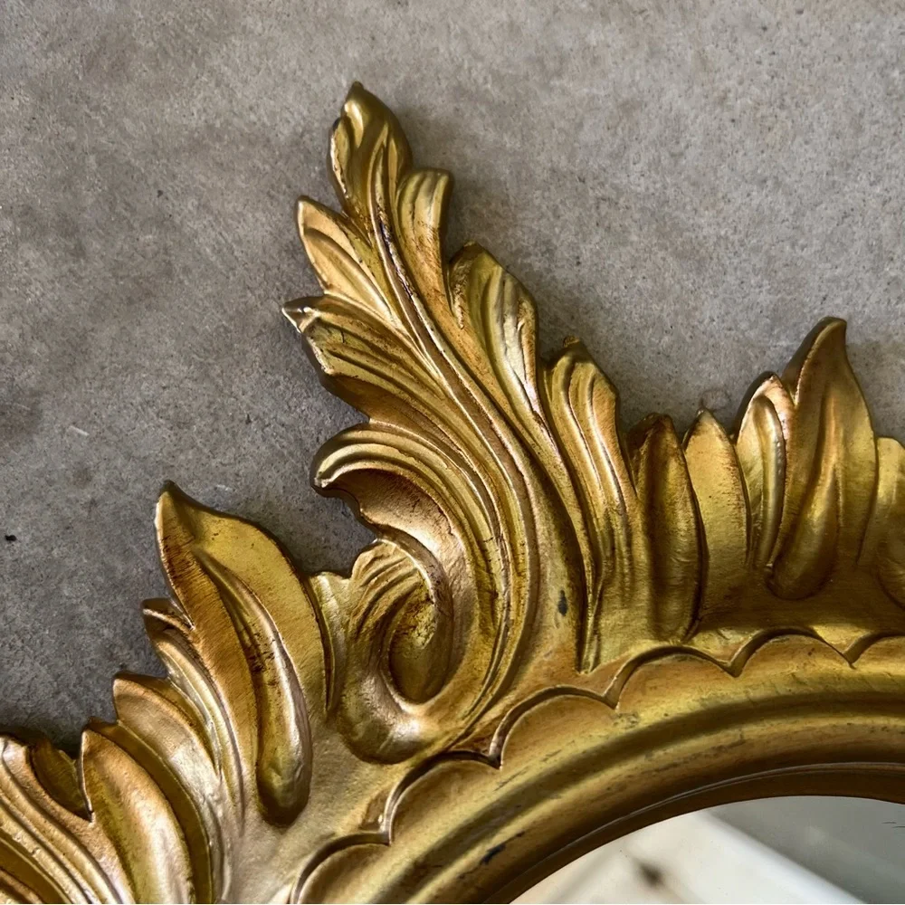 Mid Century Modern Italian Sunburst Mirror Hollywood Regency Style